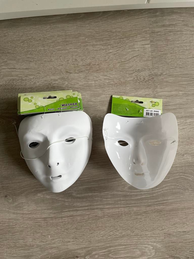 Feestmaskers wit - 12 stuks - Nieuwe verpakking, Ophalen of Verzenden, Nieuw, Feestartikel, Carnaval