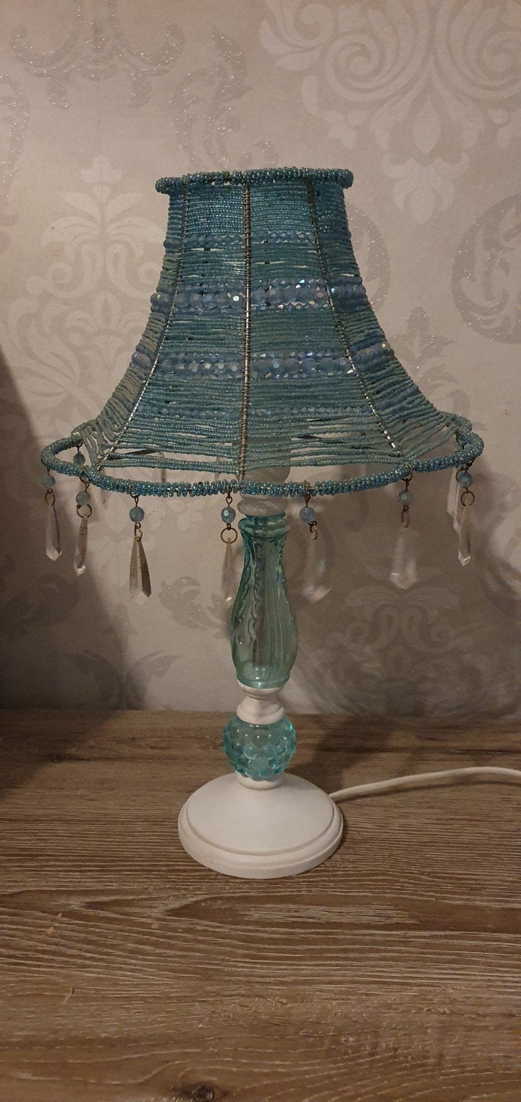 Sierlijke tafellamp, Ophalen, Gebruikt, Blauw, Klassiek