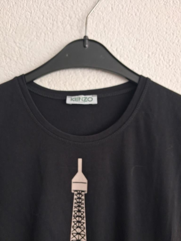 Kenzo T-shirt met Eiffeltoren print - Maat M, Maat 38/40 (M), Kenzo, Zwart, Ophalen of Verzenden