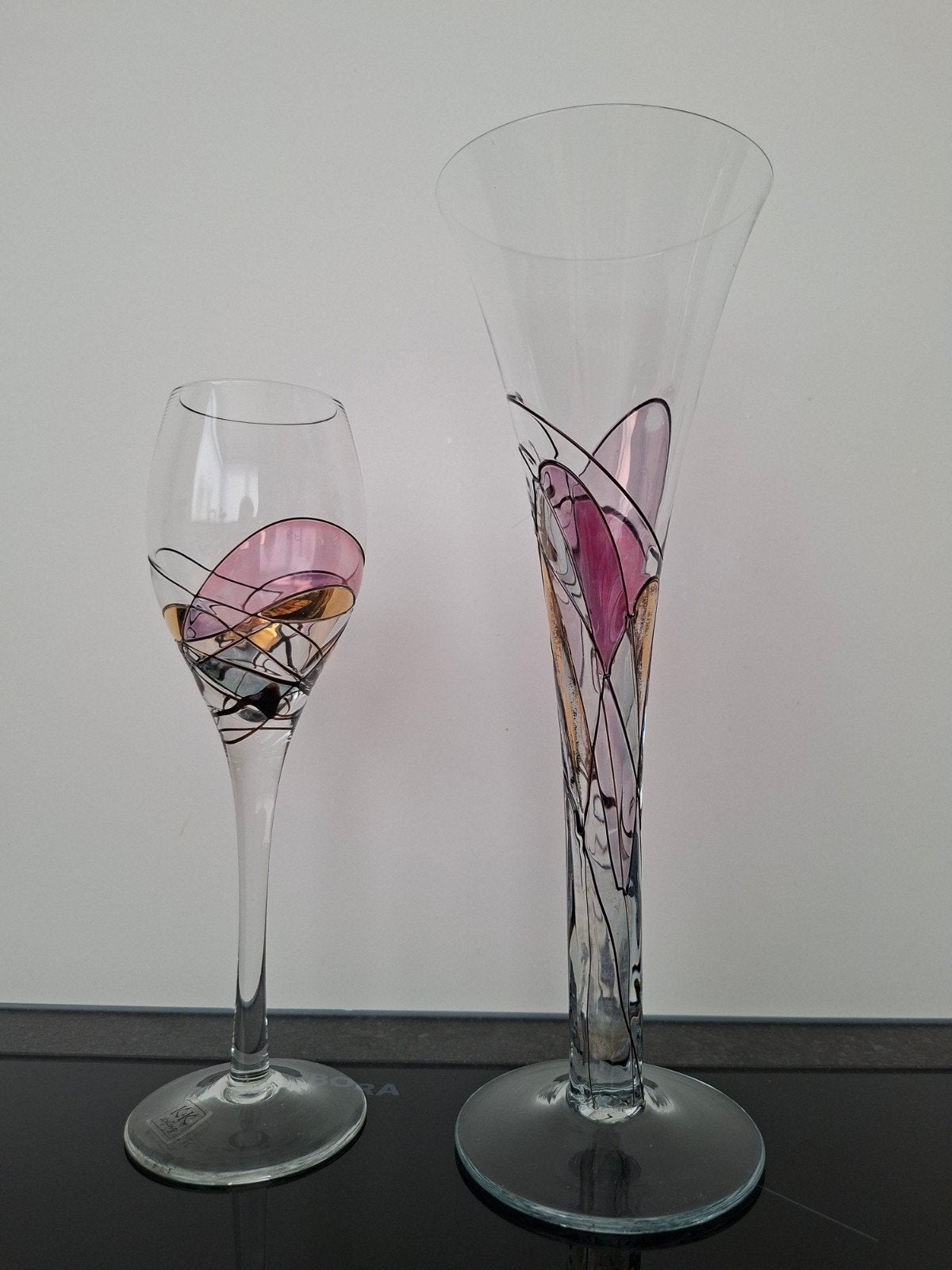Paul Nagels glaswerk, 26 cm, Handgemaakt, Meerkleurig, Ophalen of Verzenden