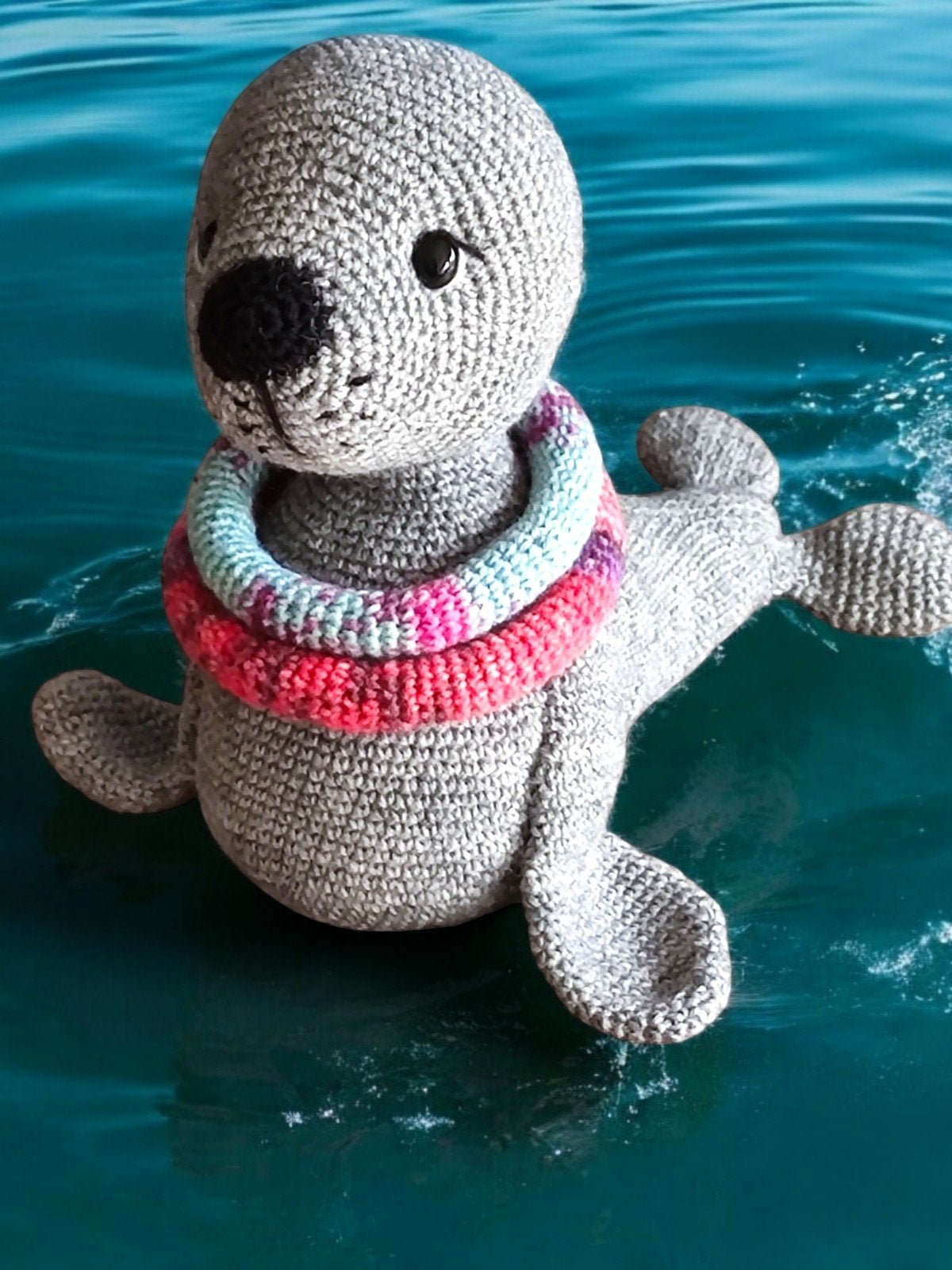 Gehaakt Zeehondje Siep - Handgemaakte Knuffel, Overige merken, Handgemaakt, Overige typen, Grijs