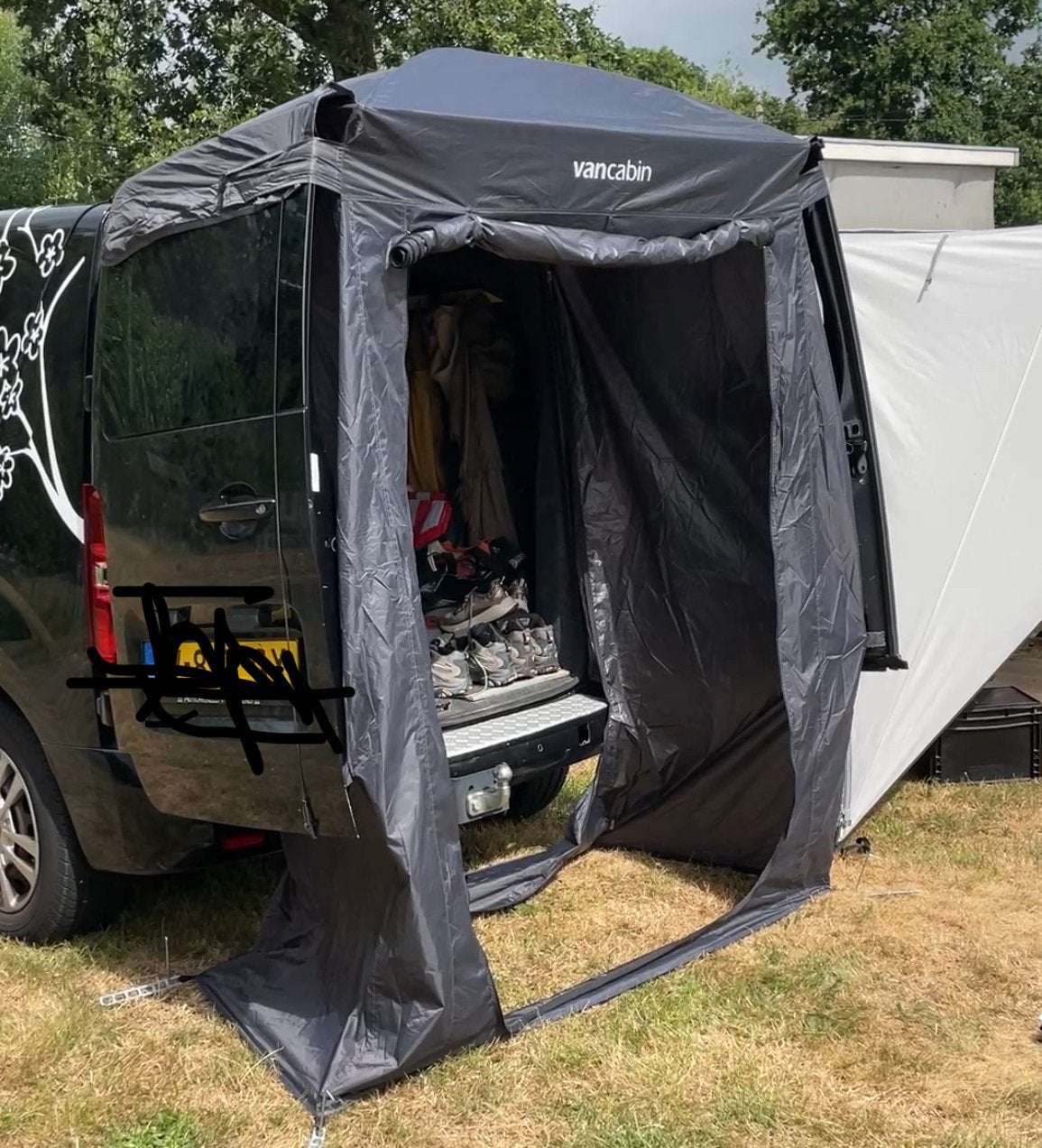 VanCamp Achterdeurtent Kleine buscamper, Caravans en Kamperen, Ophalen of Verzenden, Zo goed als nieuw