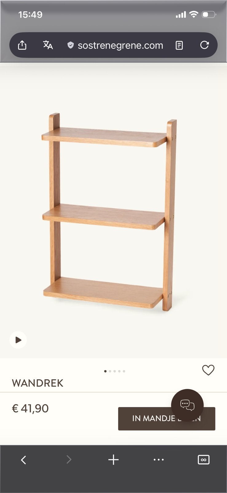 Sostrene Grene Eikenfineer Wandrek Hout, Ophalen, Gebruikt