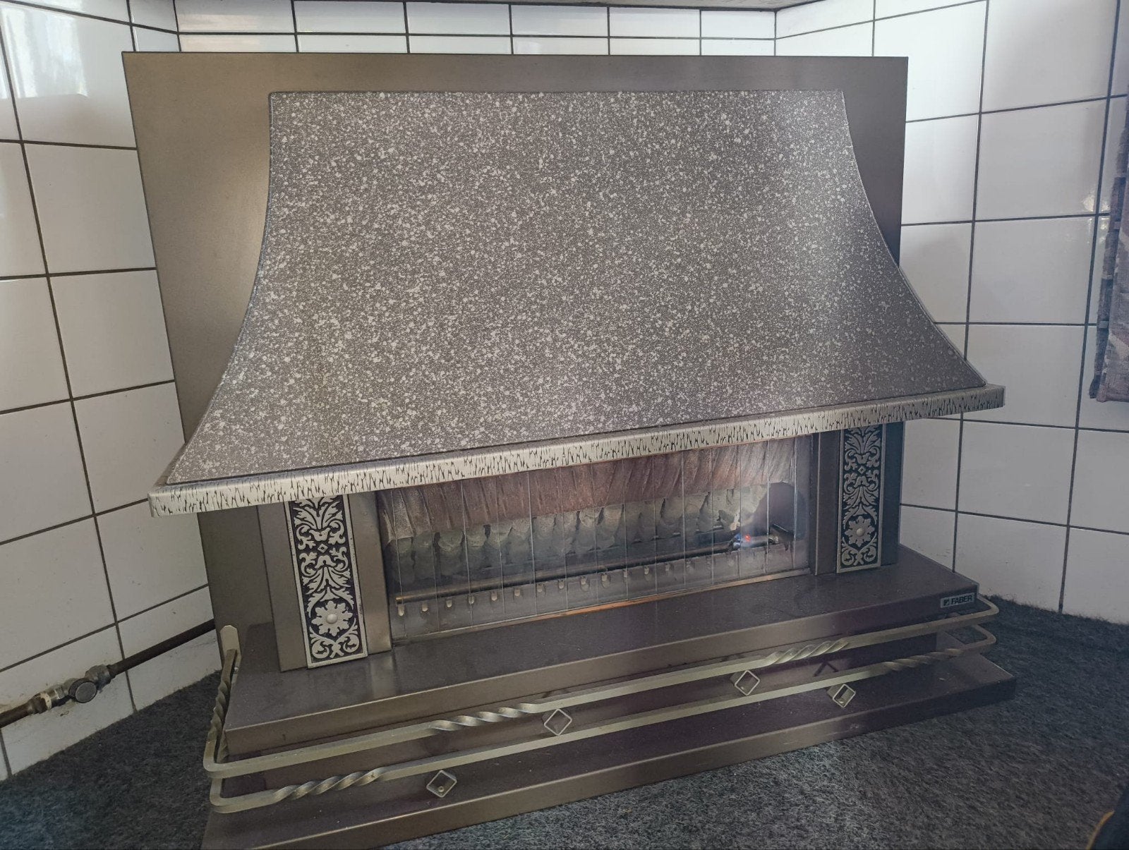 Vintage/ouderwetse gashaard Faber, 98x83, Huis en Inrichting, Ophalen, Gebruikt, Vrijstaande haard, Gashaard