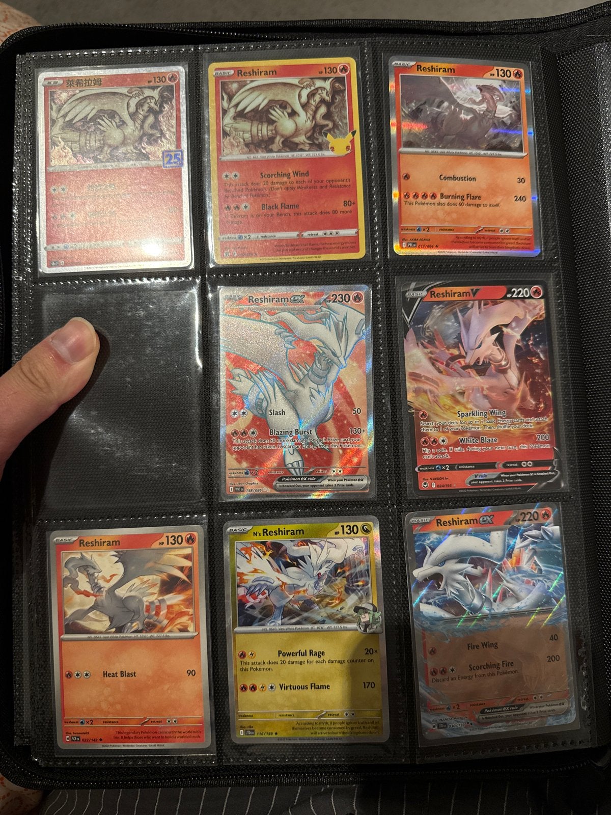 Pokémon Reshiram Kaarten Collectie (9 stuks), Ophalen of Verzenden, Zo goed als nieuw, Meerdere kaarten, Foil