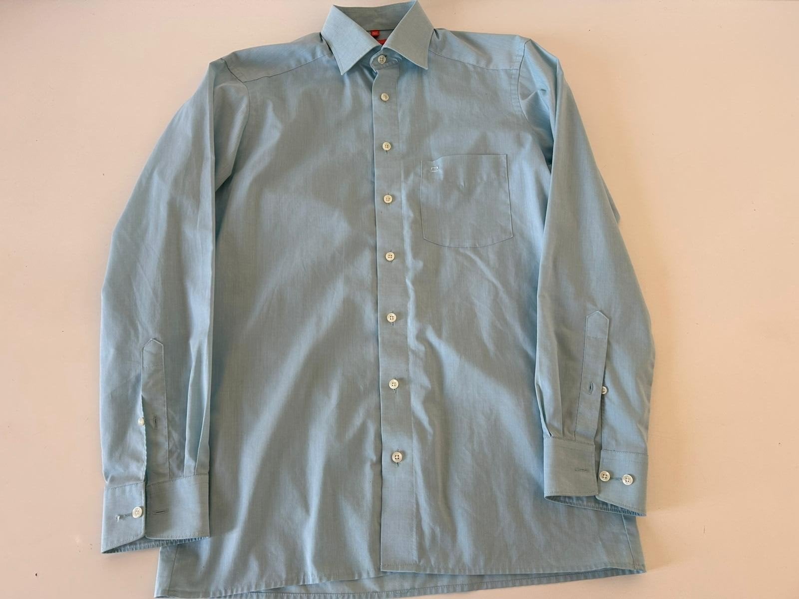 Olymp Luxor Slim Line overhemd - Lichtblauw, Blauw, Halswijdte 38 (S) of kleiner, Ophalen of Verzenden, Zo goed als nieuw