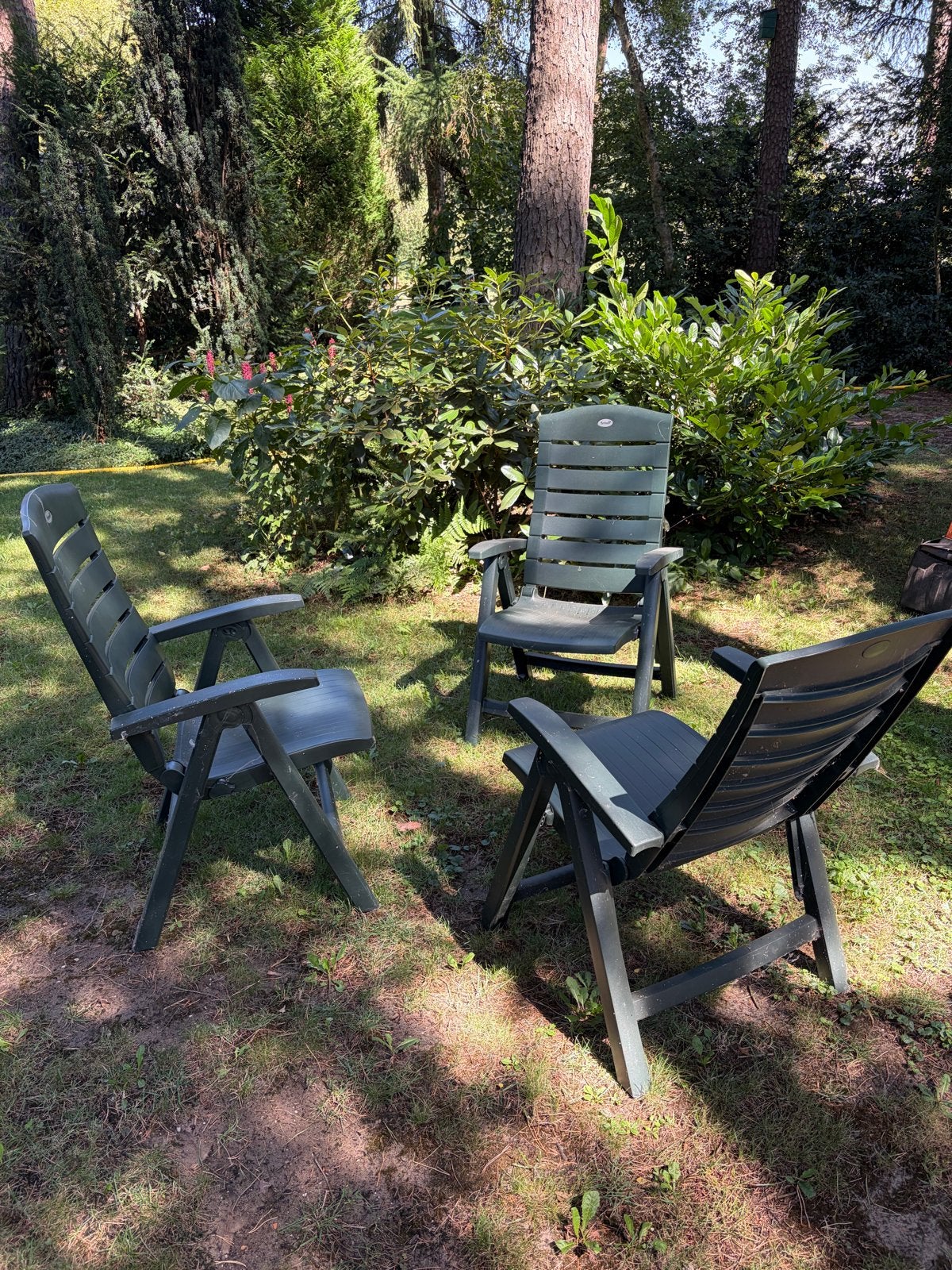 3x Groene Hartman Tuinstoelen - Kunststof, Ophalen, Kunststof, Gebruikt, 3 zitplaatsen