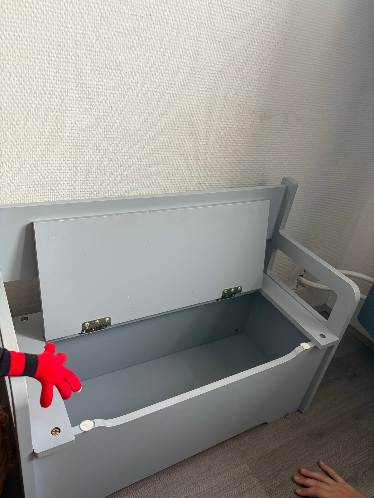 Grijze kinderbank met opbergruimte en steruitsparing, Ophalen, Gebruikt, Overige typen