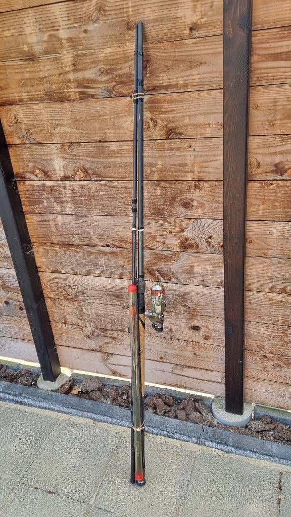 Feeder Shimano Catana 4,2m + molen, Ophalen, Gebruikt, Complete set