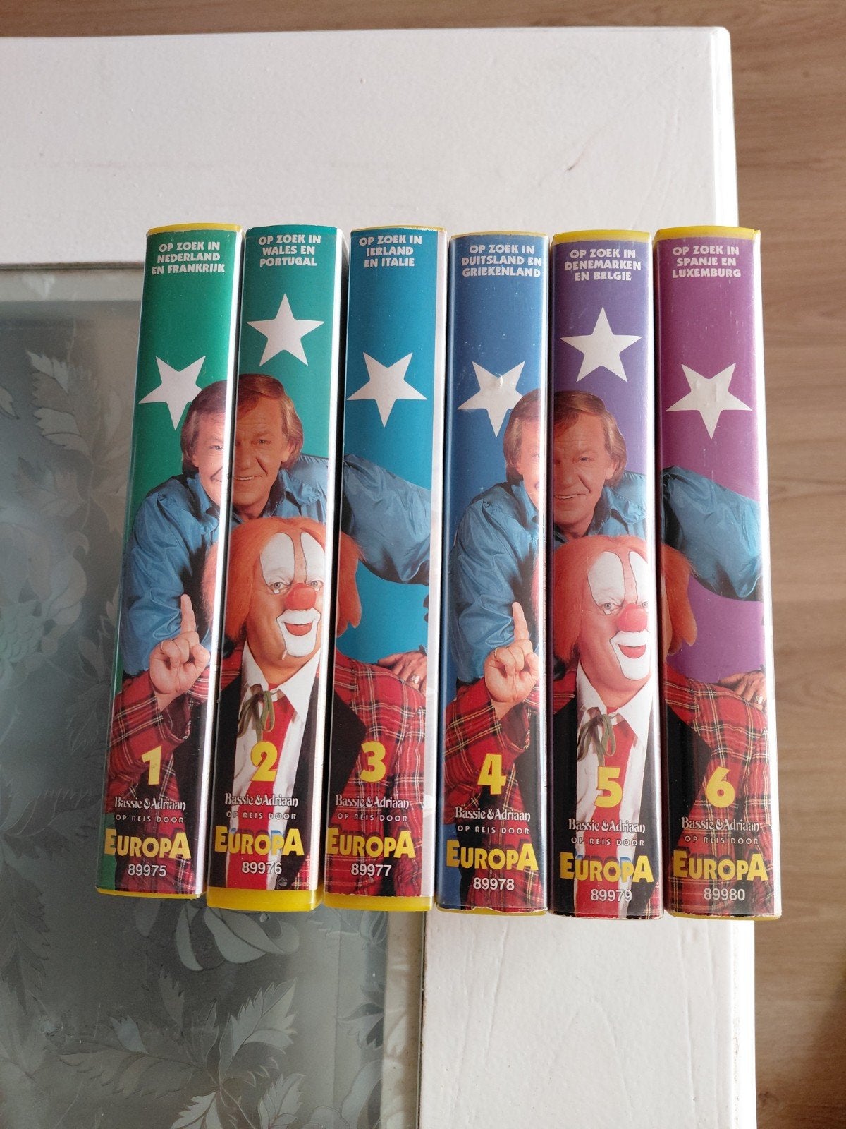 Unieke complete set CNR Bassie & Adriaan Europa VHS 6 delen, Cd's en Dvd's, Ophalen of Verzenden, Gebruikt, Serie, VHS
