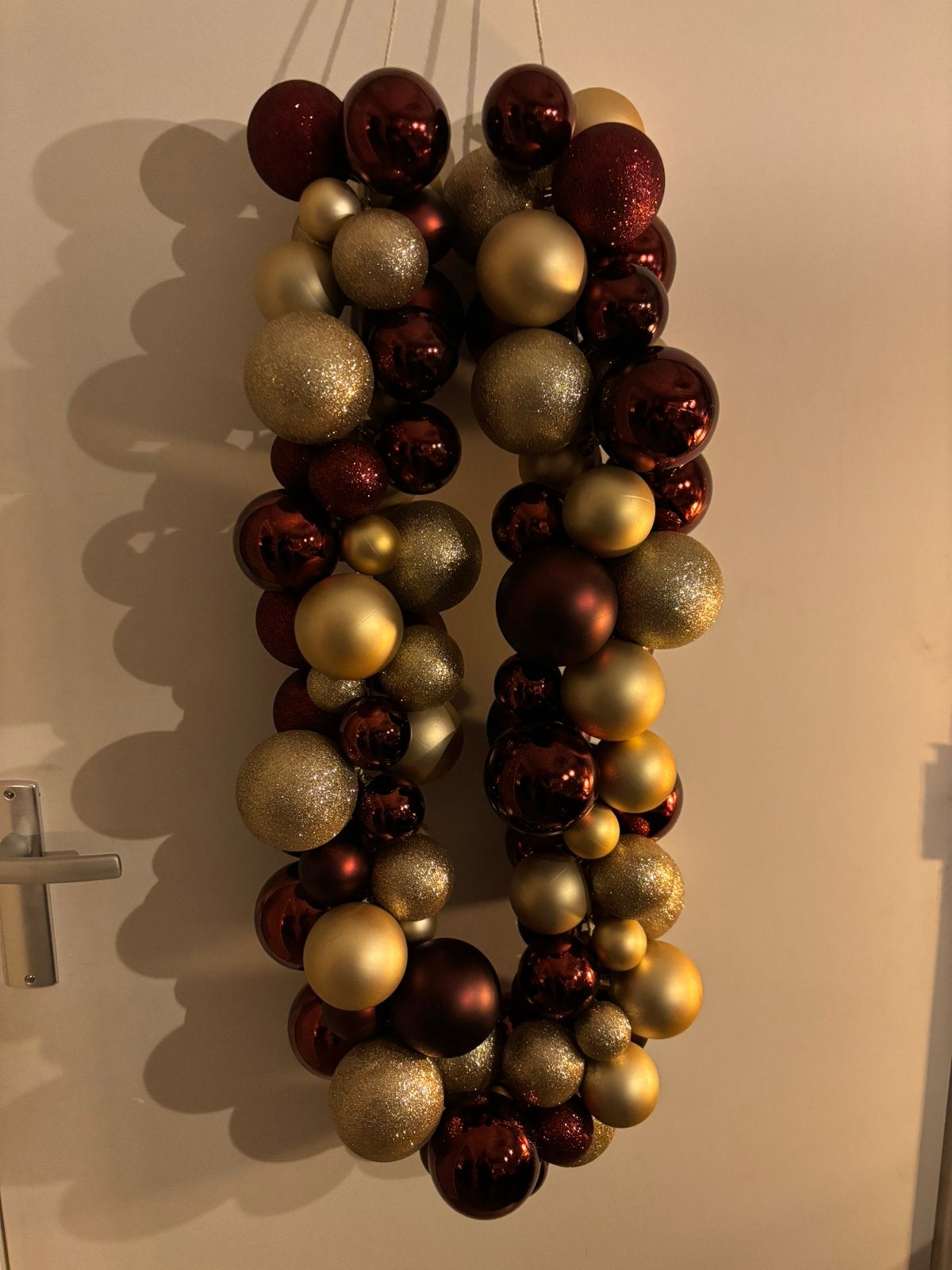 Paarden Kerstkrans ballen Goud donkerrood, Diversen, Ophalen of Verzenden, Zo goed als nieuw
