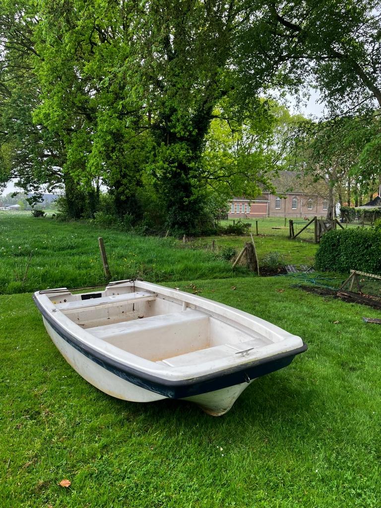 Fijne polyester platbodem boot - 3.60m - ideaal voor binnenw, Watersport en Boten, Ophalen of Verzenden, Gebruikt