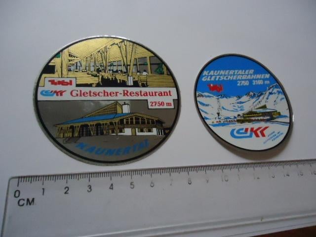 sticker oud Tirol alpen wintersport Kaunertal oostenrijk 2x, Verzenden, Zo goed als nieuw, Bedrijf of Vereniging