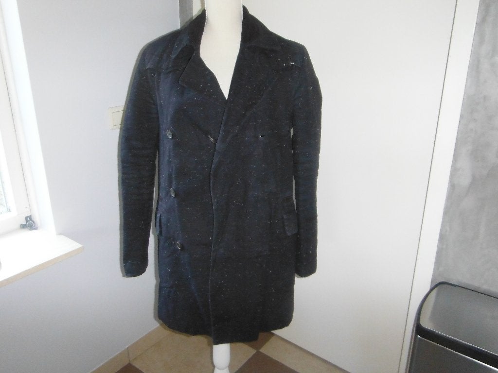 nieuwe zwarte Denham heren jas / overcoat, mt S, Verzenden, Zwart, Nieuw, Maat 46 (S) of kleiner