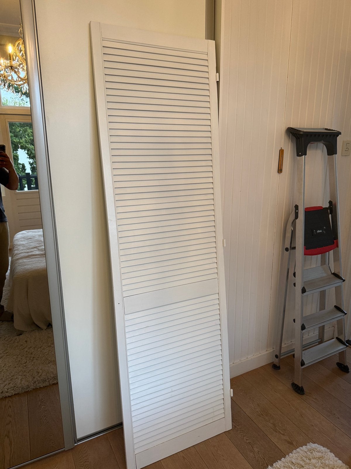 Louvredeur 60x201,3 cm wit, Ophalen, Zo goed als nieuw, Binnendeur, 200 tot 215 cm
