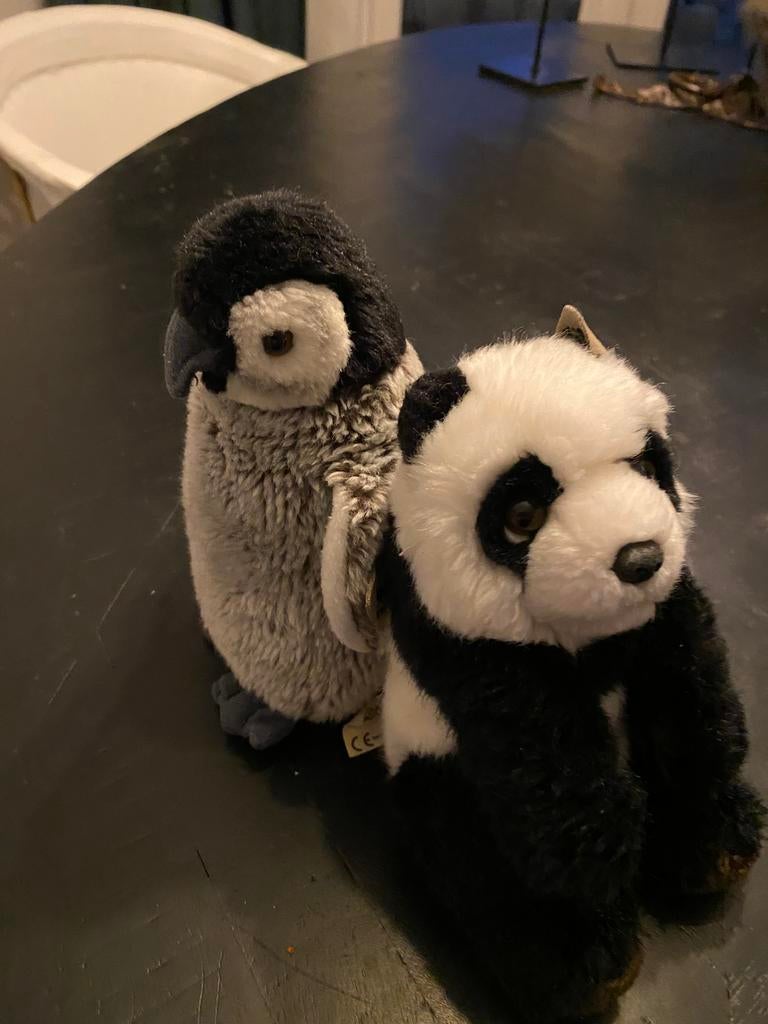 Wnf panda en pinguïn knuffel, samen €7,50, Ophalen