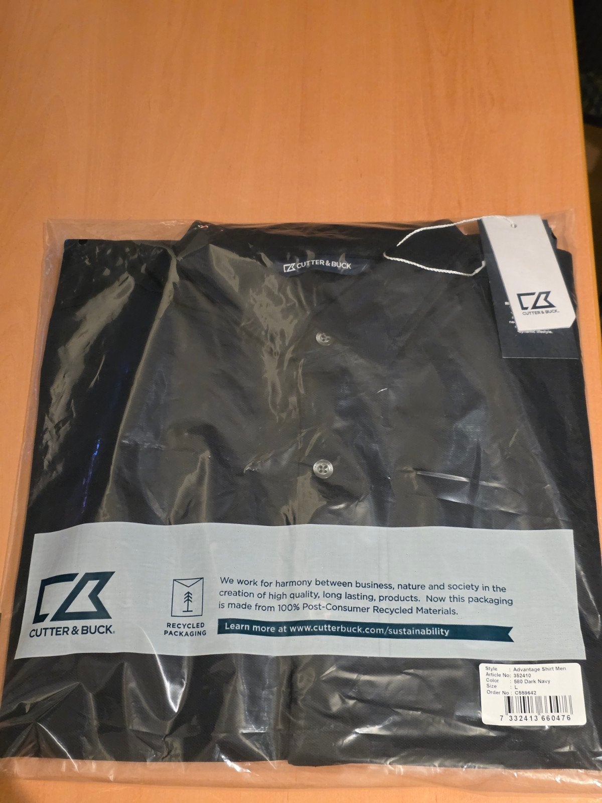 Cutter & Buck Advantage Shirt Men - Dark Navy - Maat L, Blauw, Cutter & Buck, Nieuw, Ophalen of Verzenden