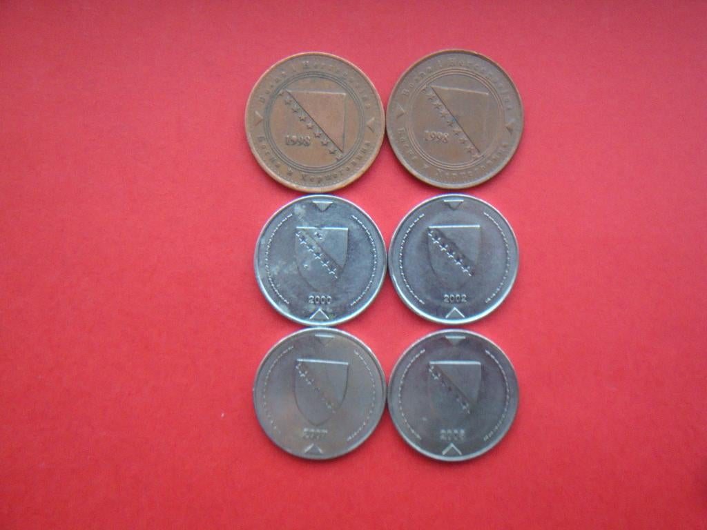 Kavel Bosnië-Herzegovina setje munten 50 Fenninga en 1 Mark., Verzenden, Overige landen, Setje