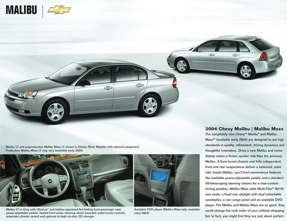 Folder Chevrolet Malibu en Malibu Maxx (2004), Verzenden, Gelezen, Chevrolet