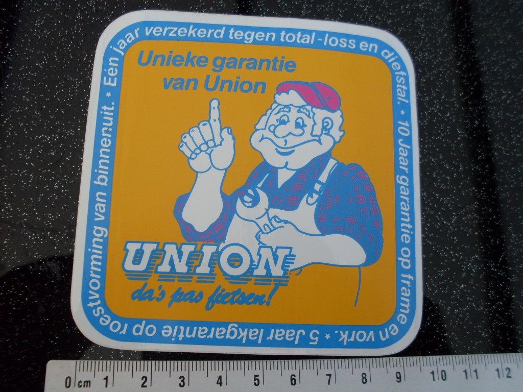 sticker unieke garantie van union logo diefstal total-loss, Verzenden, Zo goed als nieuw, Merk