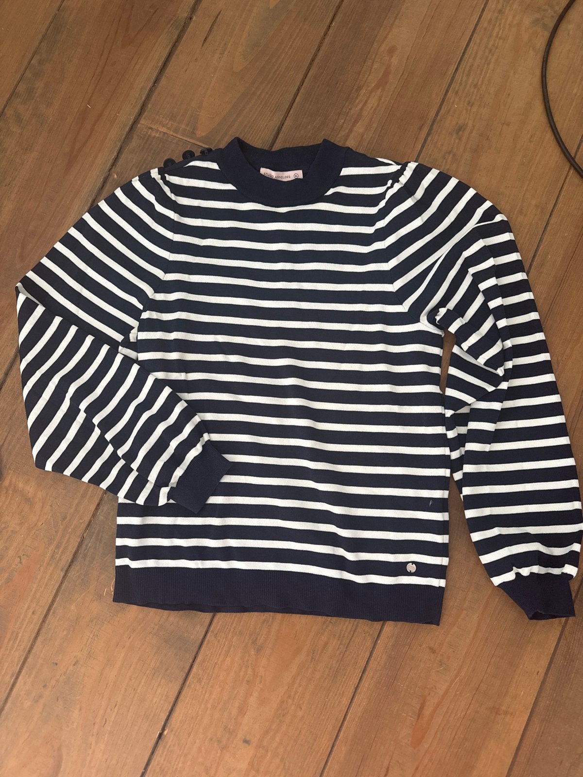 Studio Anneloes gestreepte trui met knoopjes, Ophalen of Verzenden, Zo goed als nieuw, Maat 46/48 (XL) of groter, Blauw