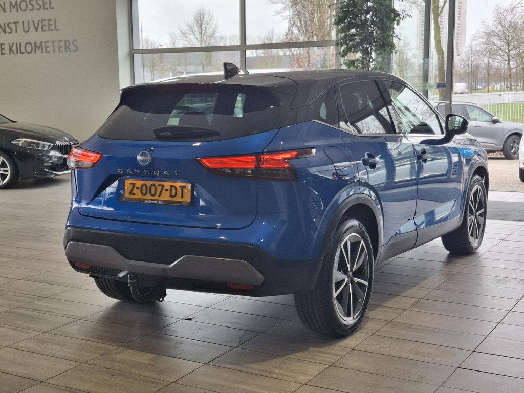 Nissan Qashqai 1.3 MHEV Xtronic Tekna | Trekhaak | HUD | Ele, Auto's, Nissan, 12 maanden, Euro 6, Blauw, Leder en Stof