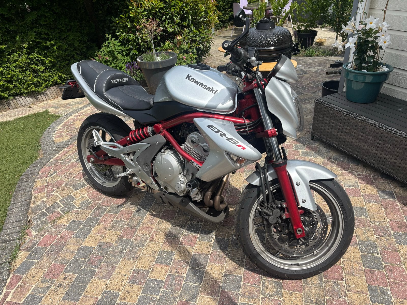 Kawasaki ER-6n incl motorhoes tanktas bok originele uitlaat, Motoren, 2 cilinders, Gebruikt, Particulier, Meer dan 35 kW