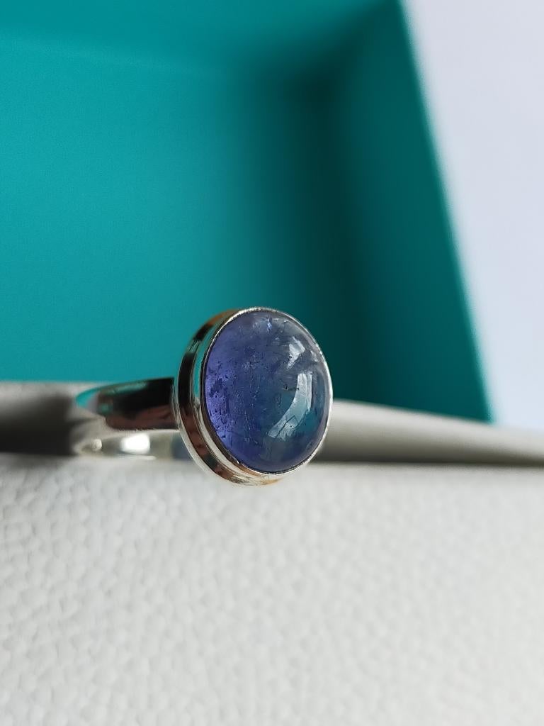Prachtige zilveren ring met tanzaniet, Paars, Ophalen of Verzenden, Met edelsteen, Dame