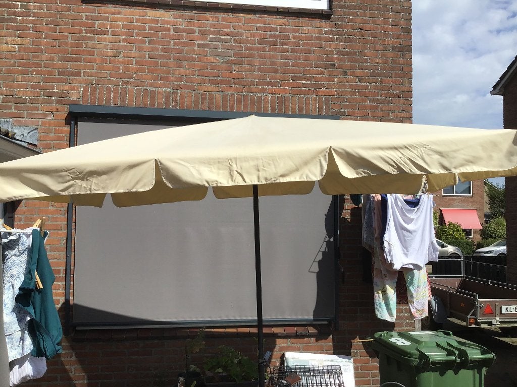 Parasol rechthoek, Ophalen, Gebruikt, 1 tot 2 meter, Stokparasol