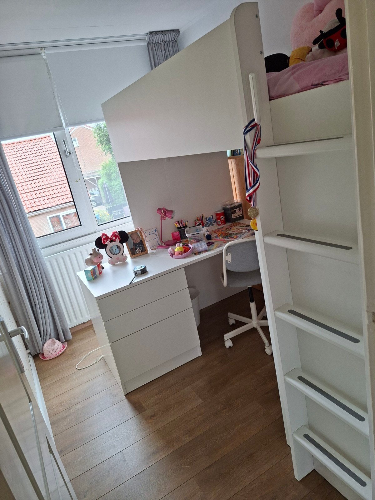 IKEA SMÅSTAD Hoogslaper met Bureau en Kast (90x200cm), Huis en Inrichting, Ophalen, Eenpersoons, Zo goed als nieuw, 90 cm