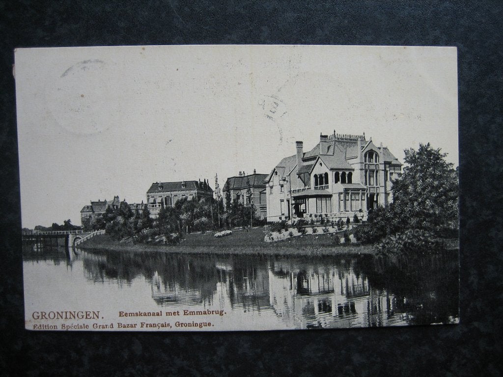 GRONINGEN Eems kanaal met Emmabrug  TULPkaart, Ophalen of Verzenden, Voor 1920, Groningen