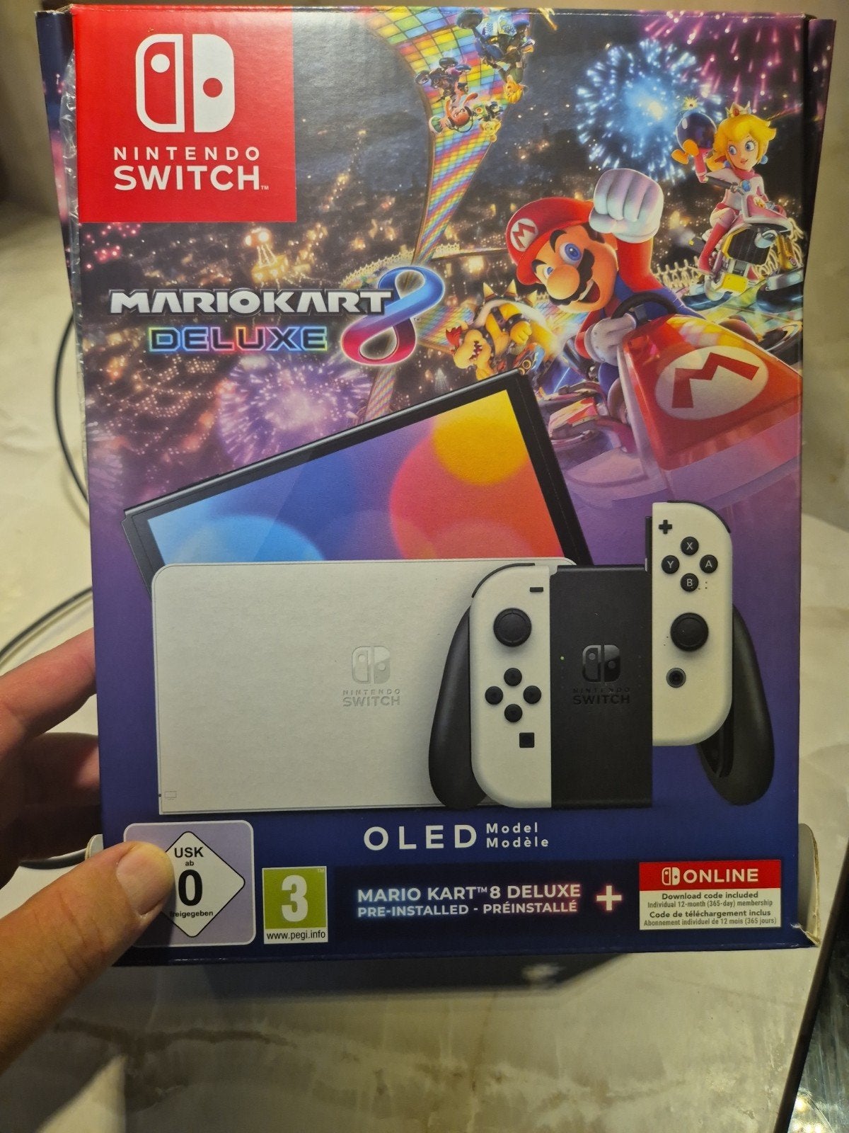 Nintendo Switch OLED met Mario Kart 8 Deluxe, Switch OLED, Met games, Met 2 controllers, Ophalen of Verzenden