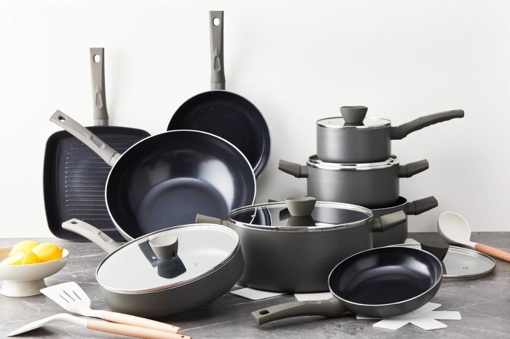 ISENVI Avon Pannenset Keramisch - 19 delig, Huis en Inrichting, Keuken | Potten en Pannen, Aluminium, Pannenset, Ophalen of Verzenden