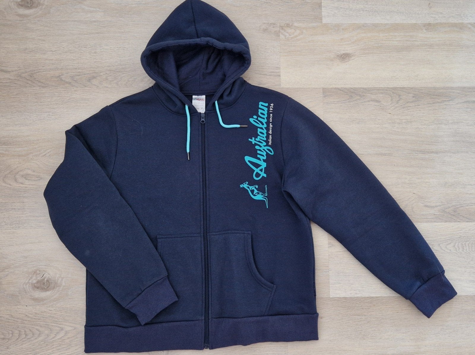 Mt. XL Zgan d.blauw met turkoois Australian vest, Australian, Ophalen of Verzenden, Zo goed als nieuw