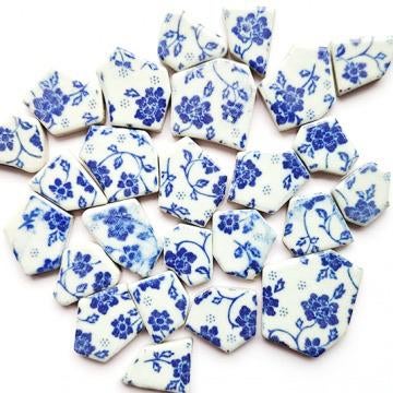 Mozaiek keramiek puzzel stukjes delfts blauw bloemetje 250 g, Hobby en Vrije tijd, Ophalen of Verzenden, Nieuw
