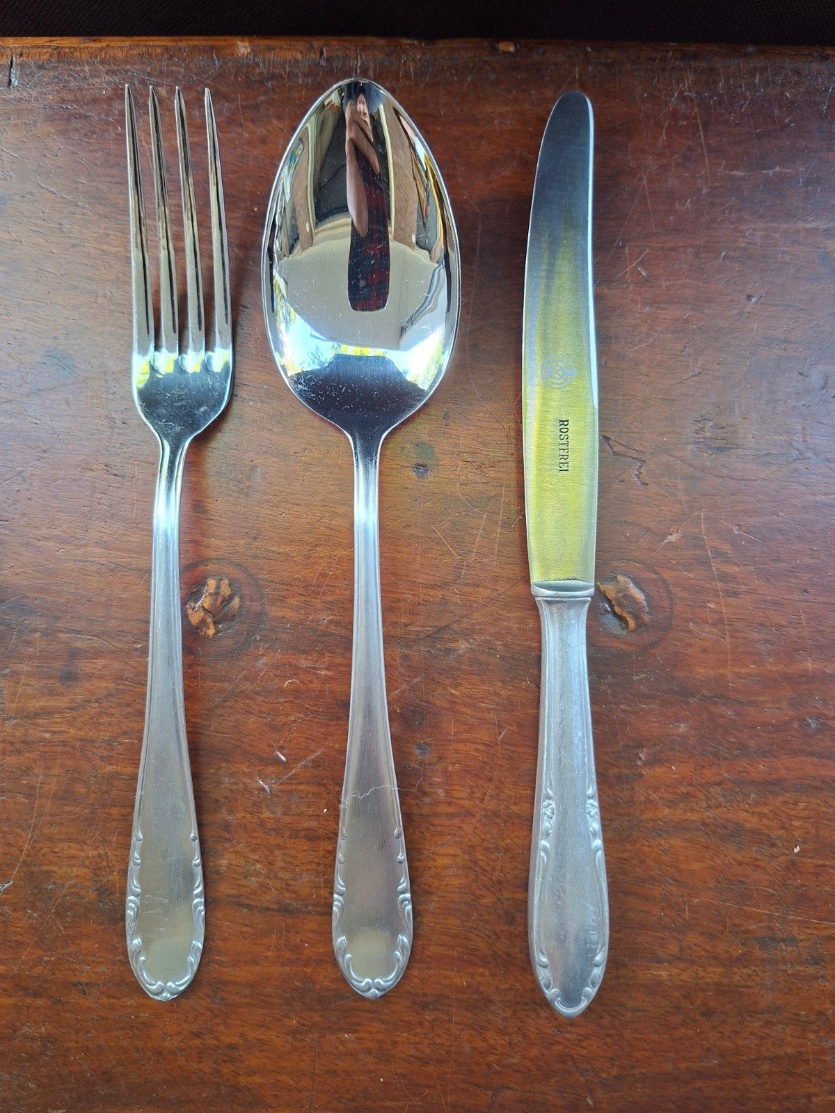 Vintage Bestekset - Vork, Lepel en Mes, Ophalen of Verzenden