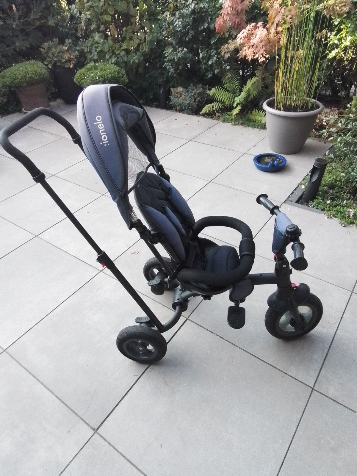 buggy  met blauw grijze bekleding, Ophalen