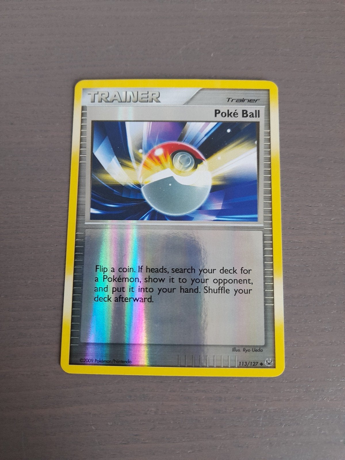 Platinum 113/127 poke ball reverse, Ophalen of Verzenden, Gebruikt, Losse kaart, Foil