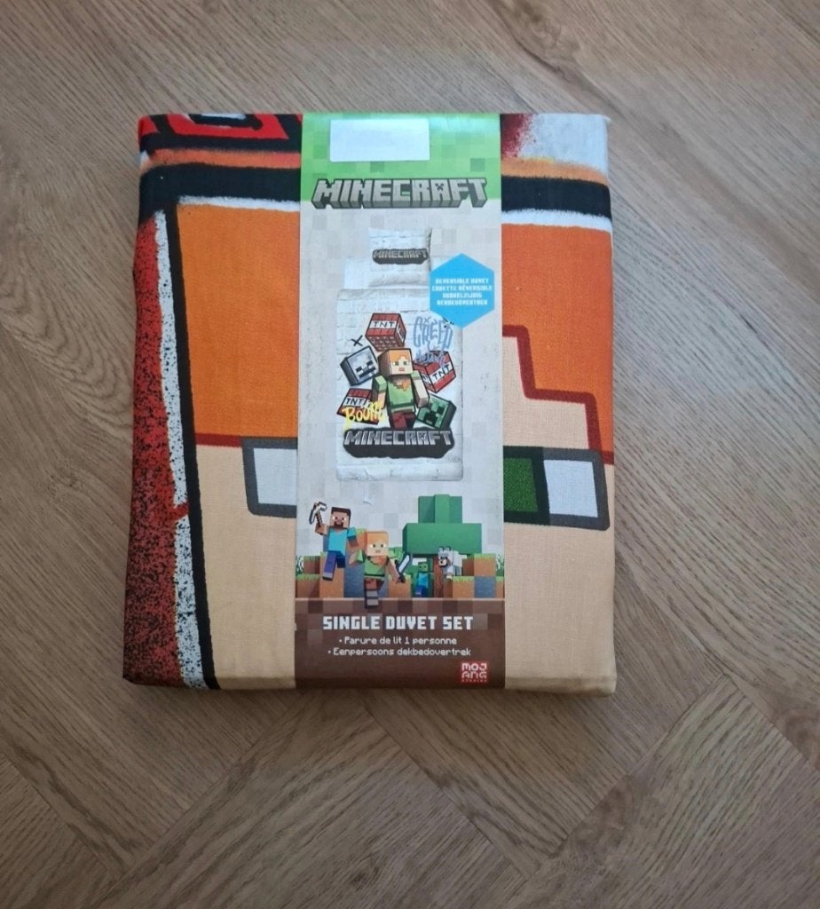 Minecraft dekbedovertrek dubbelzijdig, Kinderen en Baby's, Overige merken, Meerkleurig, Nieuw, Ophalen of Verzenden
