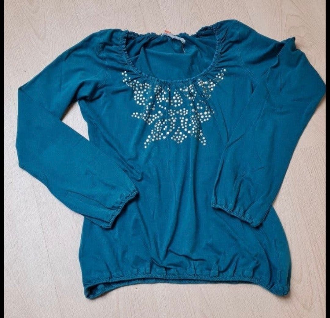 Leuk petrol damesshirt maat M, Maat 38/40 (M), Blauw, Ophalen of Verzenden, Zo goed als nieuw