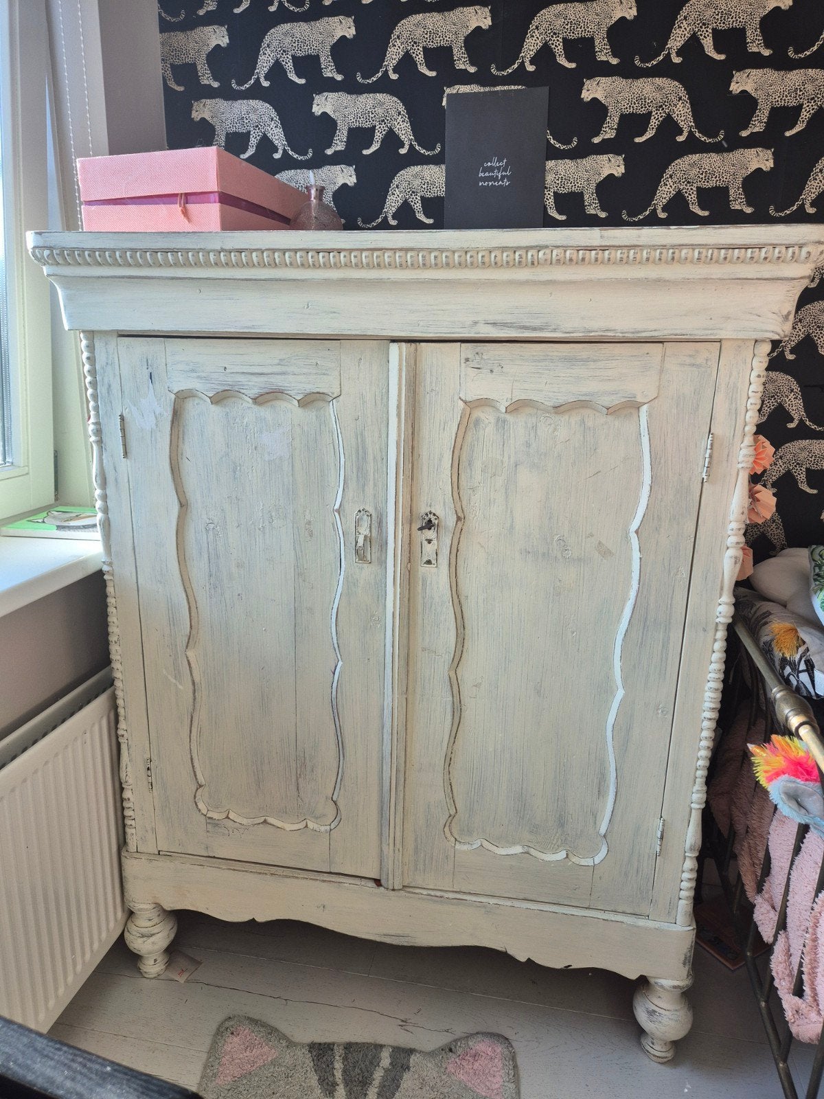 Antieke meidenkast / biedermeier brocante 137 hoog, Antiek en Kunst, Antiek | Meubels | Kasten, Ophalen