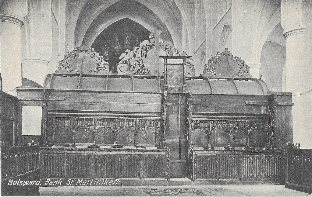 AK Bolsward - Bank St. Martinikerk, Verzenden, 1920 tot 1940, Ongelopen, Friesland