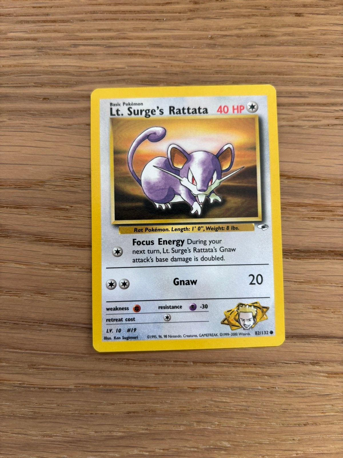 Lt. Surge Rattata, Ophalen of Verzenden, Zo goed als nieuw, Losse kaart