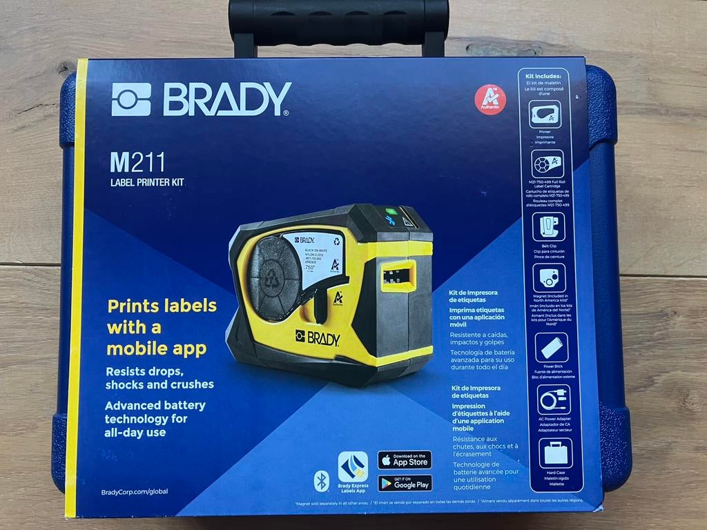 BRADY M211 labelprinter kit in kunstof koffer NIEUW, Computers en Software, Labelprinters, Ophalen of Verzenden, Nieuw