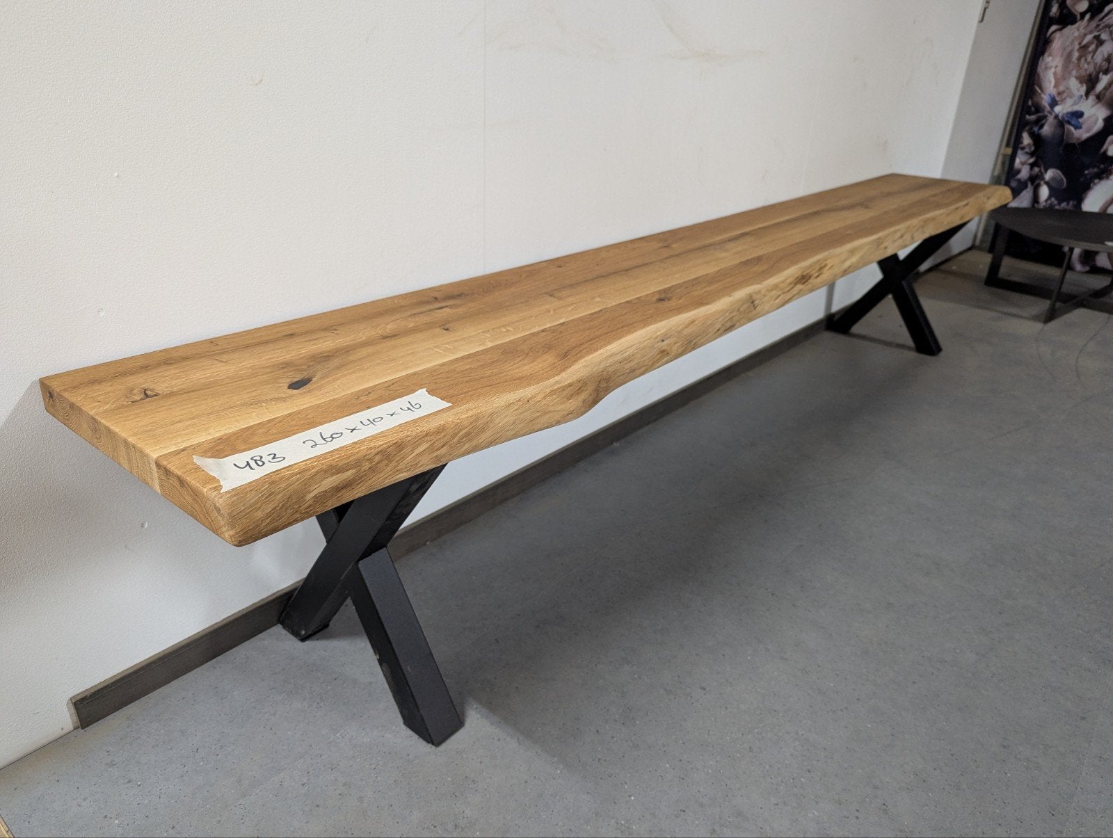 Eiken sidetable 260cm - Actieprijs!, Eikenhout, Ophalen of Verzenden, 25 tot 50 cm, Nieuw