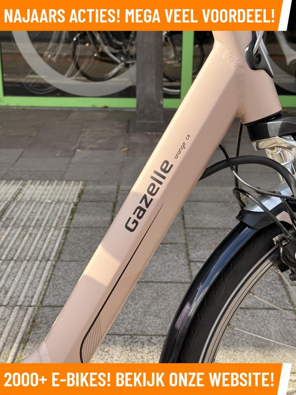 Gazelle Orange C8 Elektrische fiets met voorwiel motor ebike, Fietsen en Brommers, 51 tot 55 cm, Zo goed als nieuw, 50 km per accu of meer