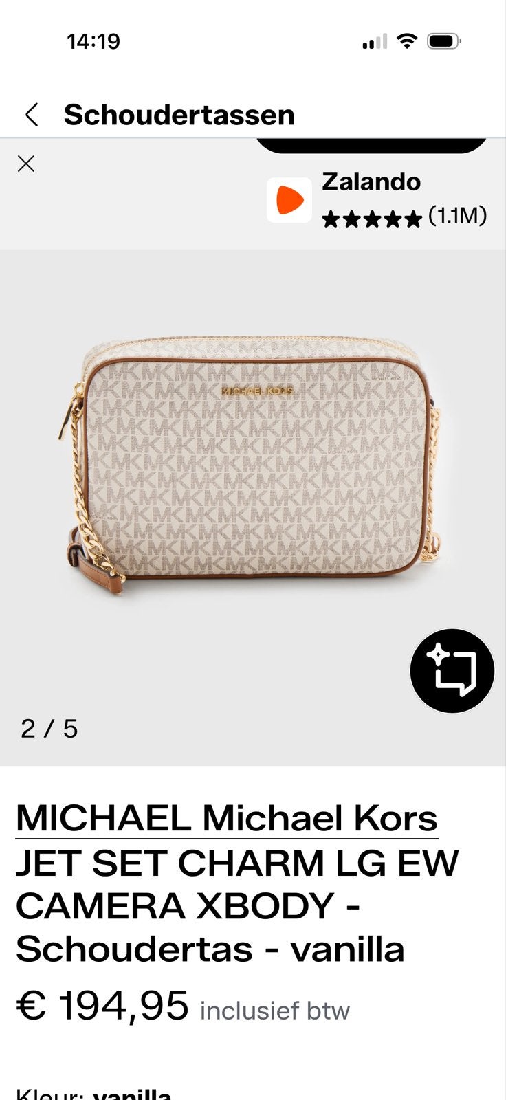 Michael Kors Jet Set Charm Schoudertas - Vanilla, Ophalen, Nieuw, Roze, Overige merken