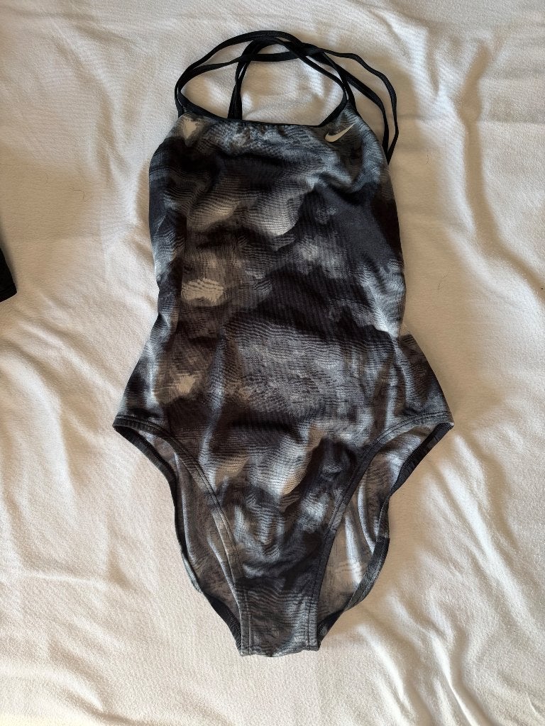 Nike badpak met open rug, Verzenden, Zwart, Nike, Badpak