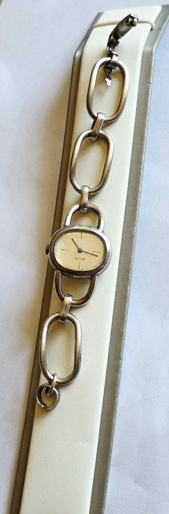 Vintage zilveren polshorloge, Overige merken, Gebruikt, Polshorloge, Overige materialen