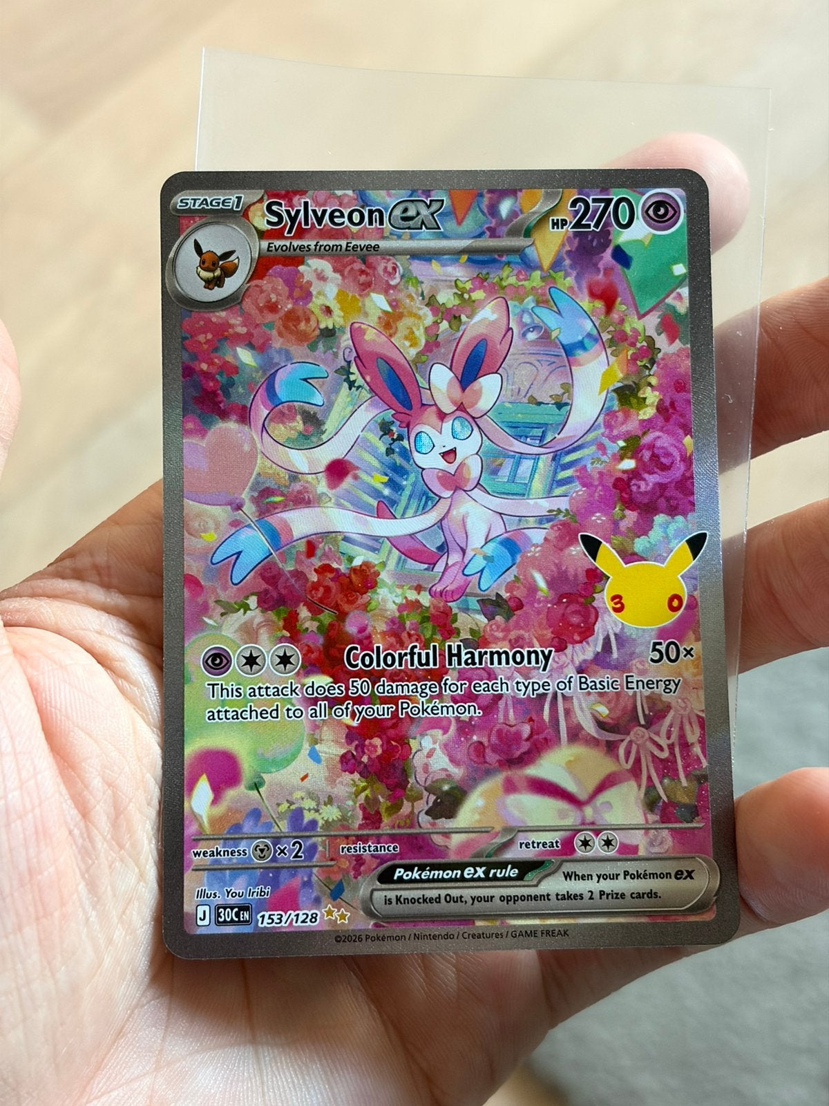 Sylveon EX #153, Hobby en Vrije tijd, Ophalen of Verzenden, Nieuw, Losse kaart